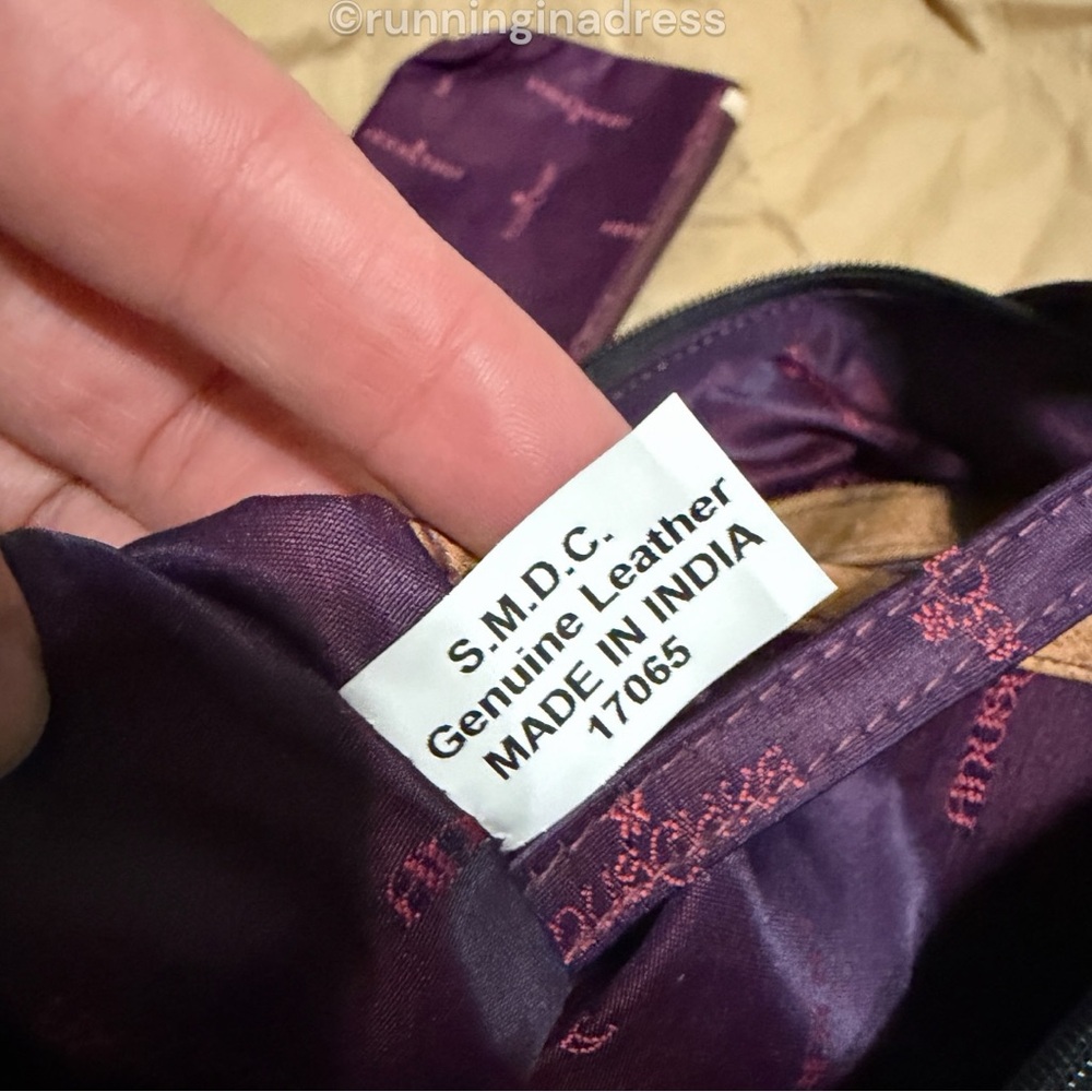 NEW Anuschka Hand Painted Large Multi Pocket Hobo Handbag Denim Paisley Floral - Picture 16 of 16